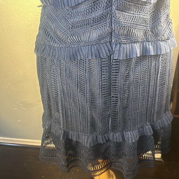 Navi blue lace dress. V cut back and front - Picture 6 of 6